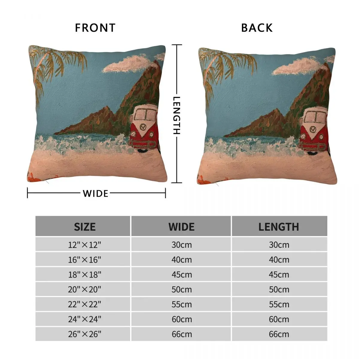 Beach Day In Paradise Square Pillowcase Polyester Linen Velvet Creative Zip Decor Sofa Seater Cushion Cover 18