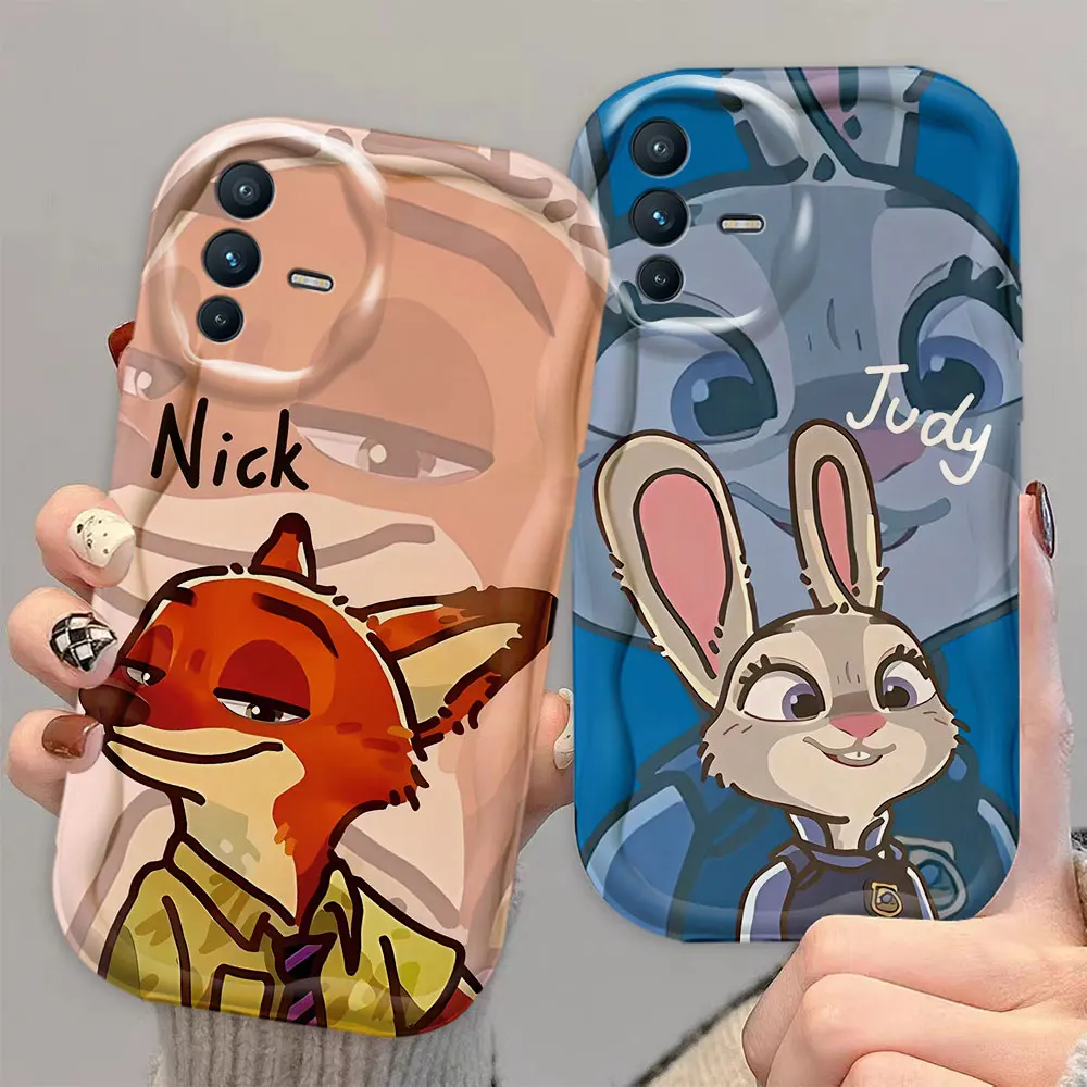 Cartoon D-Disneys Zootopia 3D Wave Phone Case For VIVO S1 T1 V15 V20 21E V23 V23E V25 V25E V27 V27E V29E V30 V40 V30E Case Funda