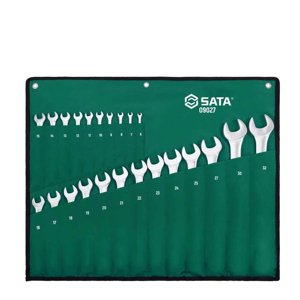 

SATA 23Pcs 6 7 8 9 10 11 12 13 14 15 16 17 18 19 20 21 22 23 24 25 27 30 32MM Full Polish Combiantion Wrench Set 09027