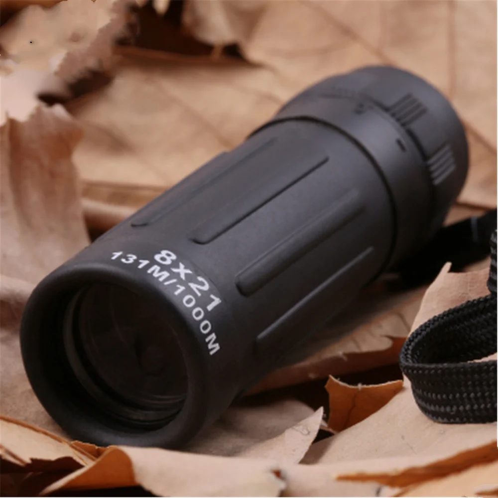 Agnicy 8x21mm Monocular Red Film Spot Mini Pocket Night Vision Non-infrared Compact Blue Film 108/1000m Telescope