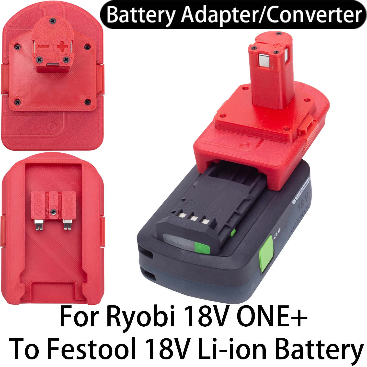 

Battery Adapter For Ryobi 18V ONE+ Li-ion Tool To Festool 18V Li-ion Battery Adapter Converter Power Tool Accessory