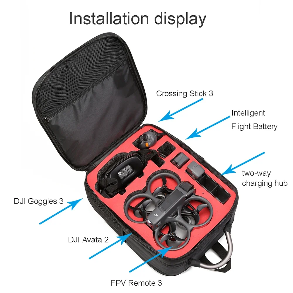 Imagem -03 - Bolsa de Armazenamento para Dji Avata Mochila Preta Crossing Machine Outdoor Flight Acessórios Organizador