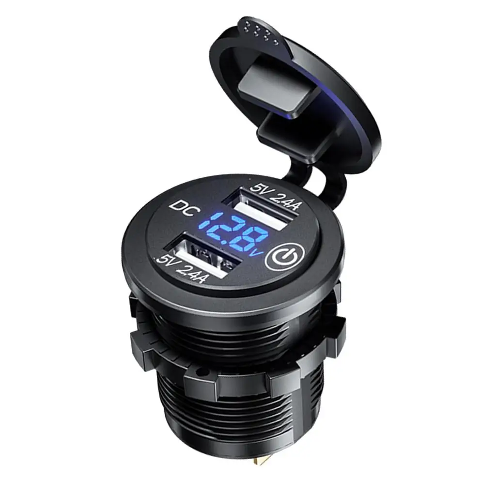 

Dual USB Socket 12V, USB Car Charger Socket with touch switch, USB Power