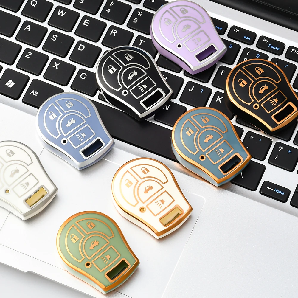 حافظة غطاء مفتاح فوب لنيسان فيرسا جوك روج سنترا تيتان أرمادا كيوب فرونتير NV إنفينيتي FX35 FX45 فيرسا حامل سلسلة المفاتيح