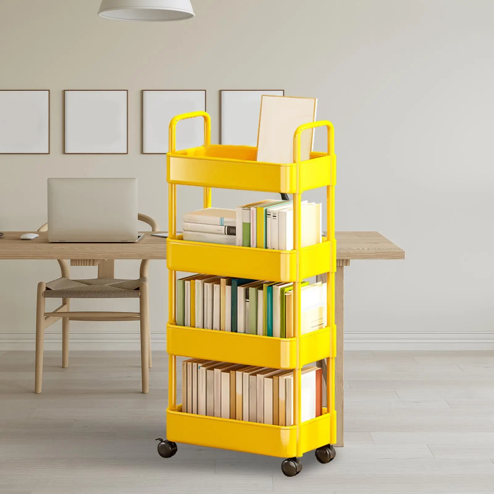 Rolling Cart Organizer Rolling Book Cart 3/4 Tier Rolling Organization Cart With Handle And Wheels Multifunctional Storage Cart