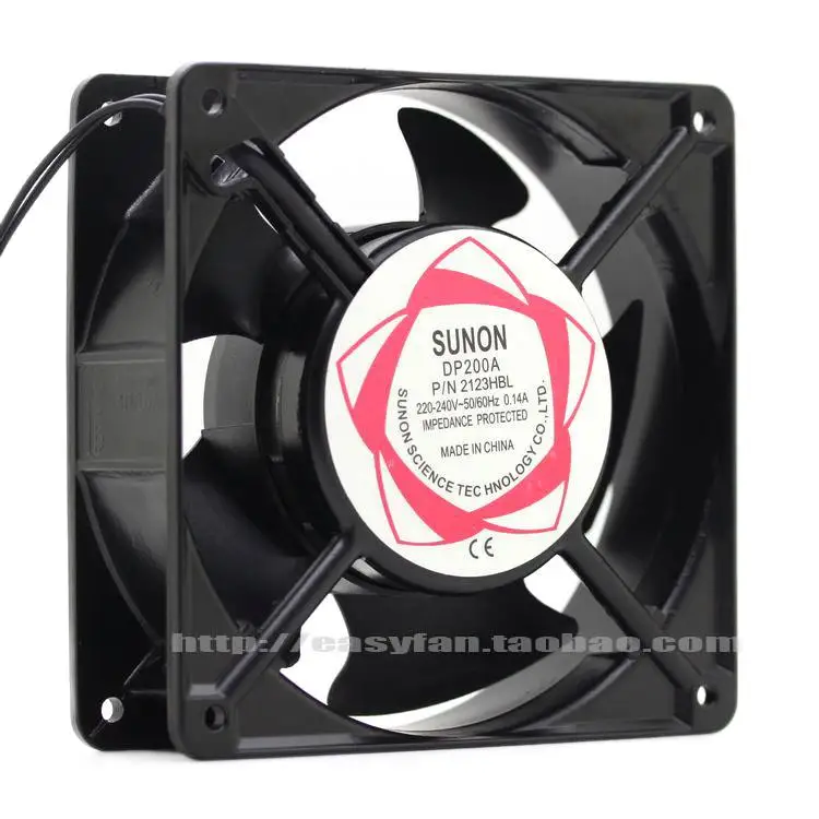 

12038 Cooling Fan DP200A 2123HBL Cabinet Chassis Cooling Fan 220V 0.14A Dual Ball Bearings Cooler 120x120x38mm