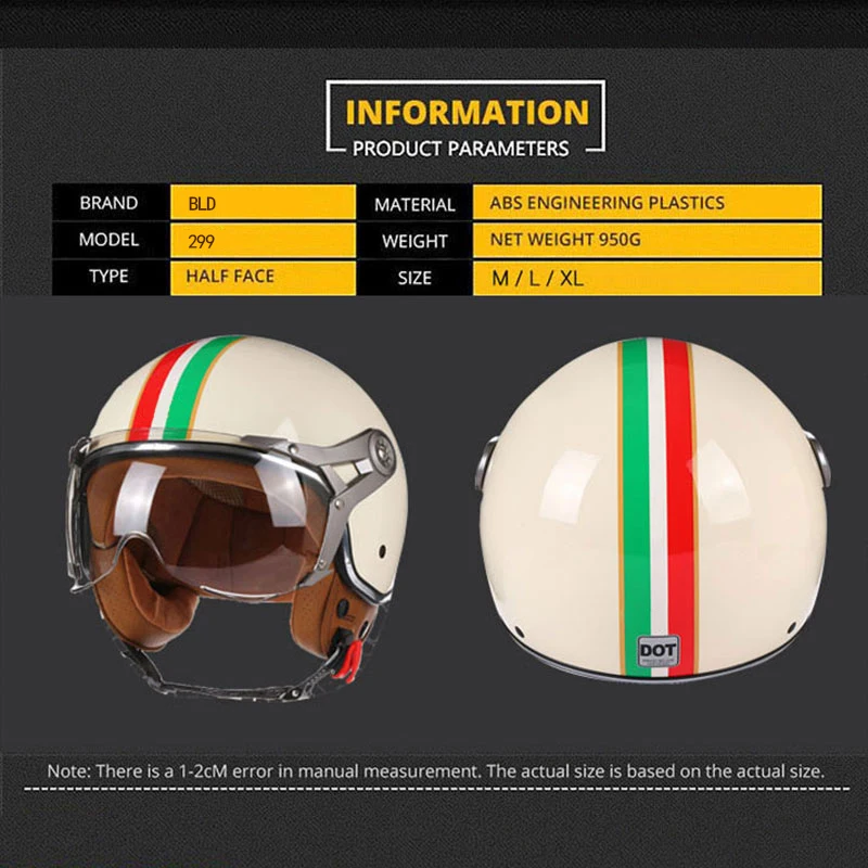 Open Face 3/4 Motorcycle Helmet Men Women Retro Chopper Vintage Casque Capacete De Moto DOT Approved ECE Scooter Motorbike casco