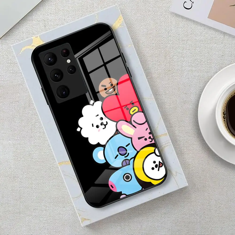Kpop A-B-BT21-S Phone Case For Samsung S26 S25 Edge Ultra 23 22 21 20 Ultra Plus S24 Fe Glass Cover view 5