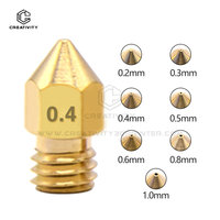 5/10PCS MK8 Brass Nozzle 0.2/0.4/0.6/0.8/1.0mm Extruder Print Head Nozzle 1.75MM CR10 Ender3V2  Ender-3 3D Printer Accessories