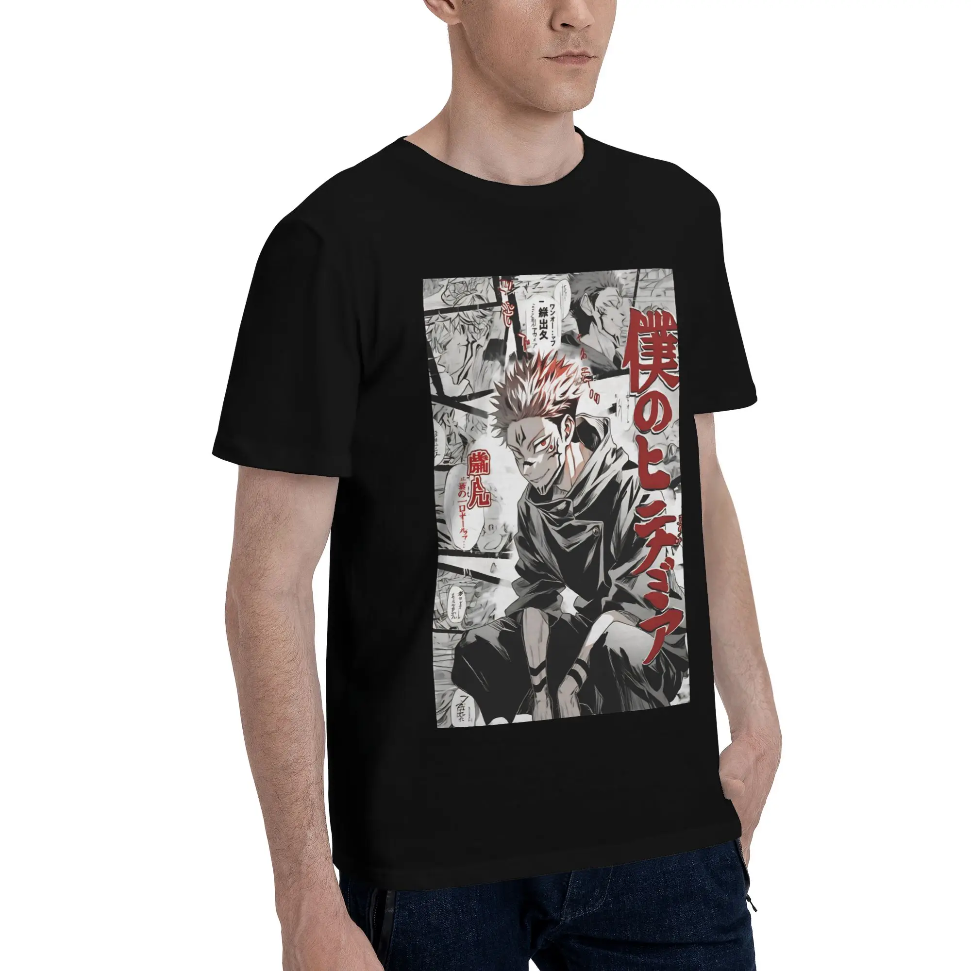 Cursed King Manga Panel   Novelty 100% Cotton T-Shirt Bandai Jujutsu Kaisen Tees Tops For Men