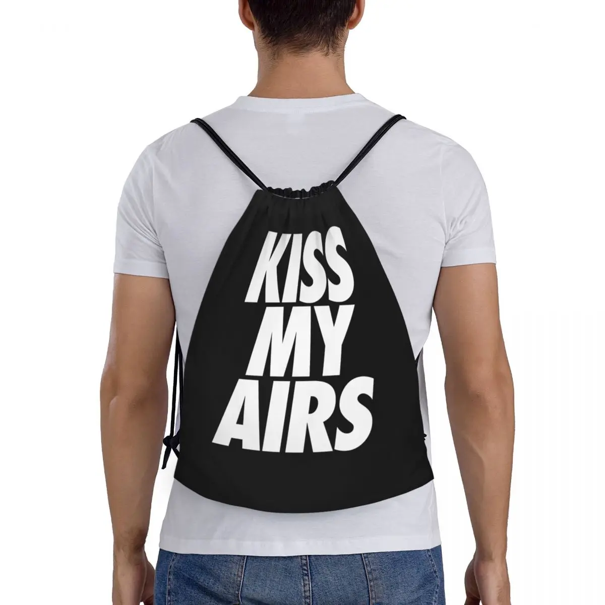 Kiss My Airs Drawstring Bags Men Women Foldable Sports Gym Sackpack Training Backpacks