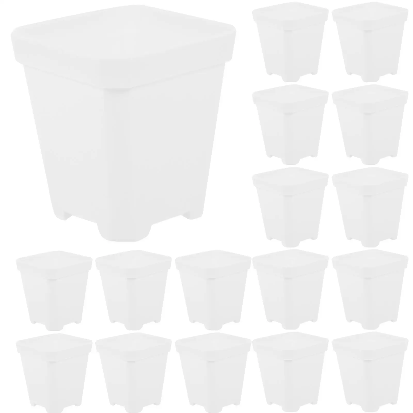 

20 Pcs White Plastic Small Flower Pots for Succulents with Drainage Holes Ideal Planting Nursery Planter for plants