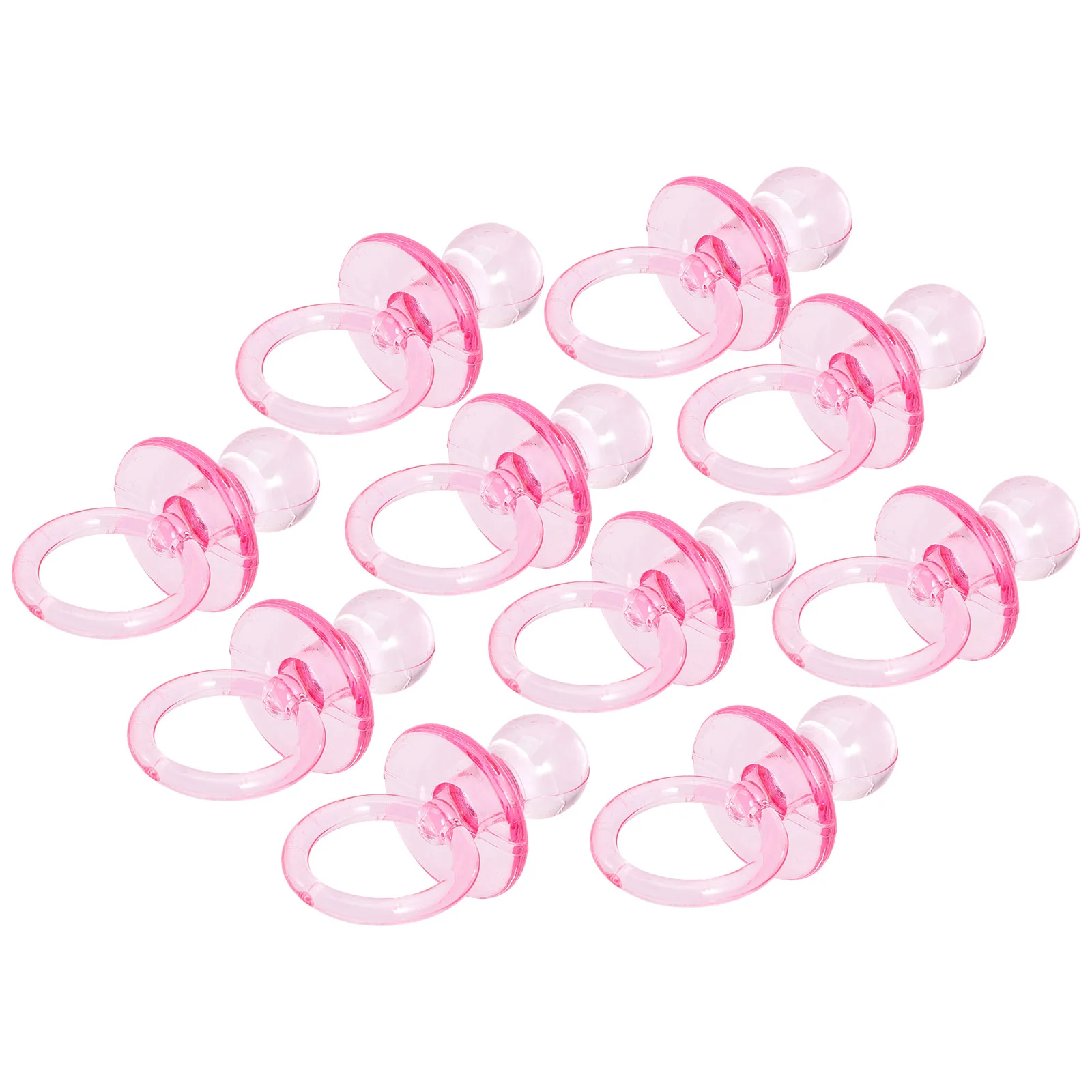 

20 Pcs Pacifier Charm Pink Baby Shower Decor Acrylic Gender Reveal Party Decorations Girls Resin Favors