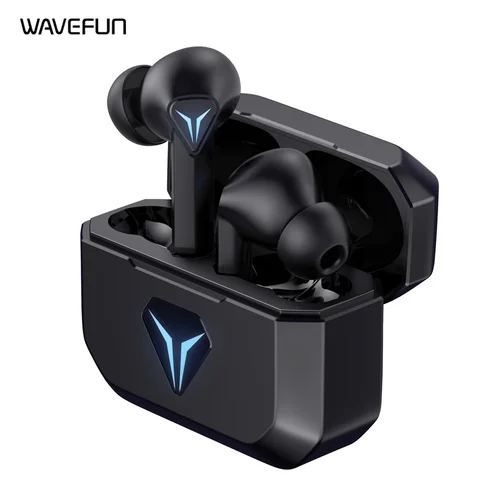 Imagen 2 del producto Auriculares Bluetooth inalámbricos Wavefun G100 2025 - Auriculares para juegos RGB con control de volumen de baja latencia de 45 ms y micrófono para juegos