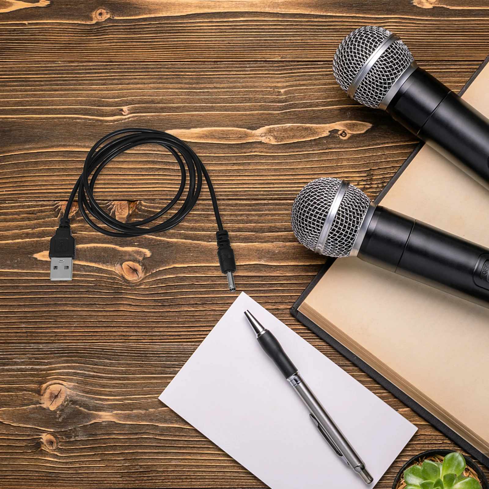 

2pcs Universal Core Usb Charging Cable 5V Dc Power Cable For Wireless Speakers Hard Disk Box Black 1