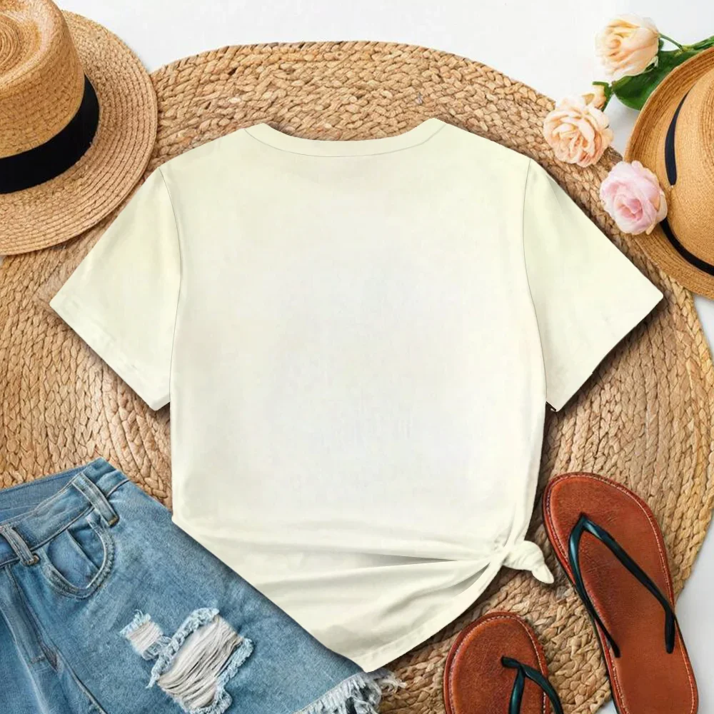 レディース ホワイト レッド イエロー オレンジ フルーツ ガールズ プリント T シャツ - 遊び心のあるファッション カジュアル サマー デザイン 半袖