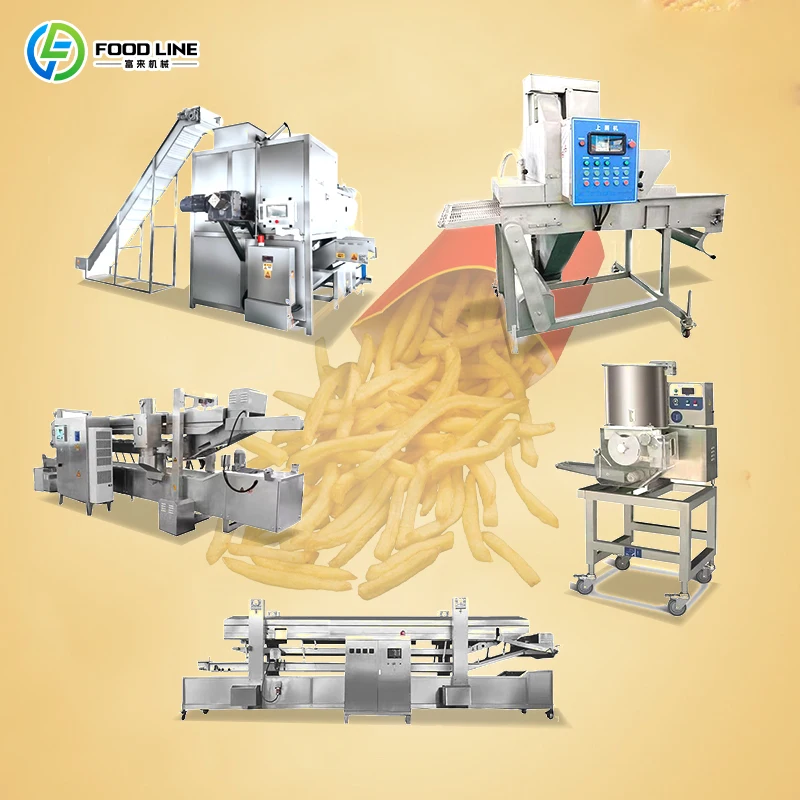 Customize Full Automatic Production Line For Frozen French Fries And Potato Chips Industrial Commercial Snack Processing Machine