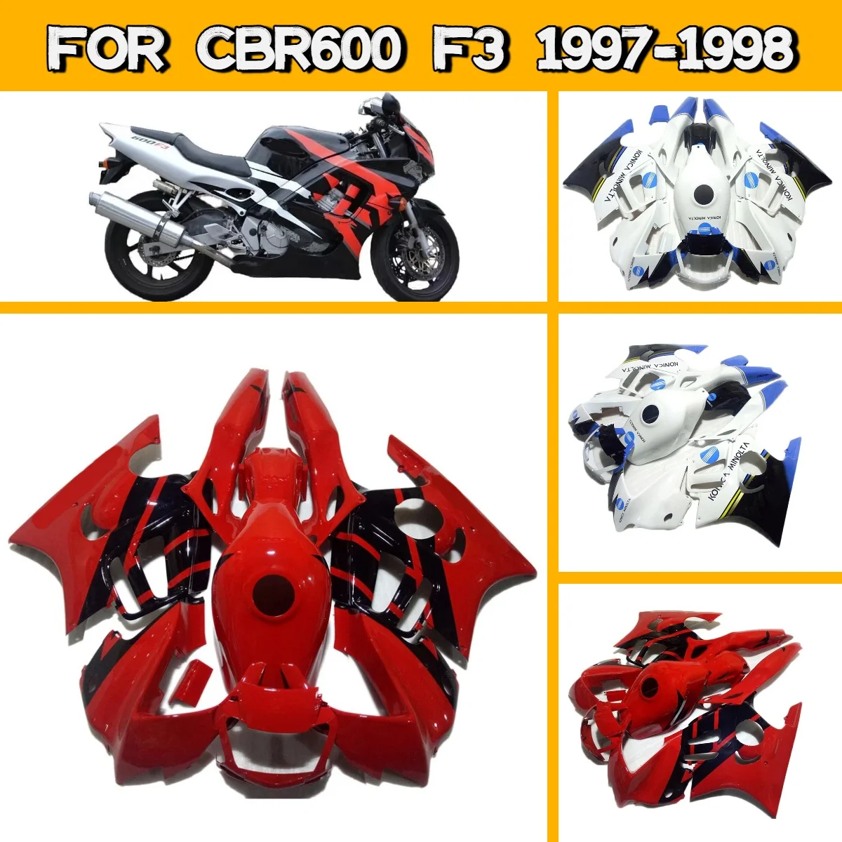 

1997 1998 CBR600 F3 Aftermarket New Style Accessories Fairing Set for 97 98 Honda CBR 600 F3 Hot Custom Fairings