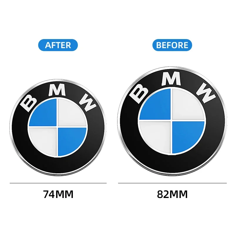 74mm 82mm Car Front Hood Emblem Logo Rear Trunk Badge for BMW E30 E38 E39 E46 E60 E61 E90 X1 X3 X4 X5 X6 E70 E83 X5 F10 F30 F32