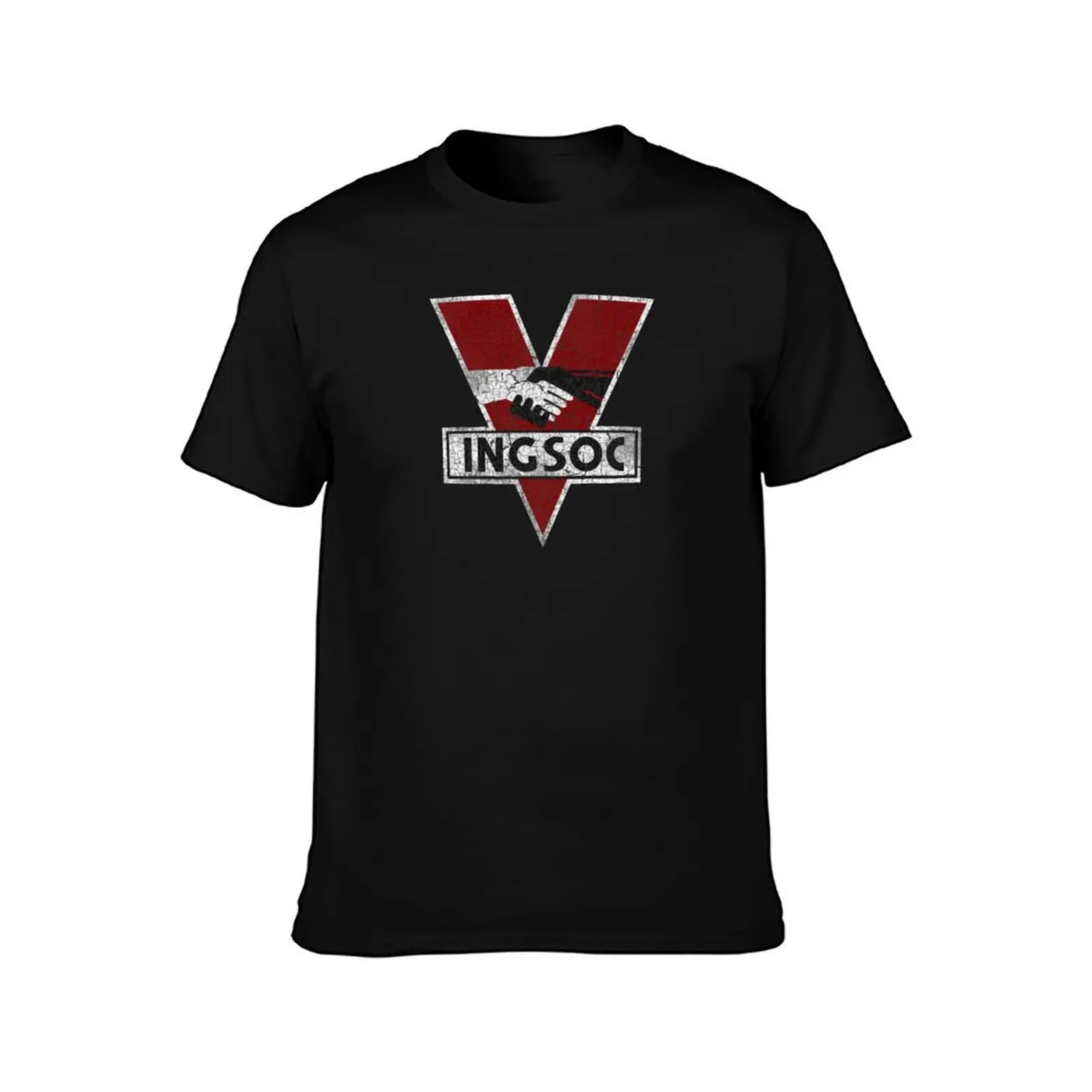 INGSOC T-Shirt Summer Casual Cotton Tee Oversized Streetwear Tops Vintage Graphic Print Loose Fit Short Sleeve 100% Cotton