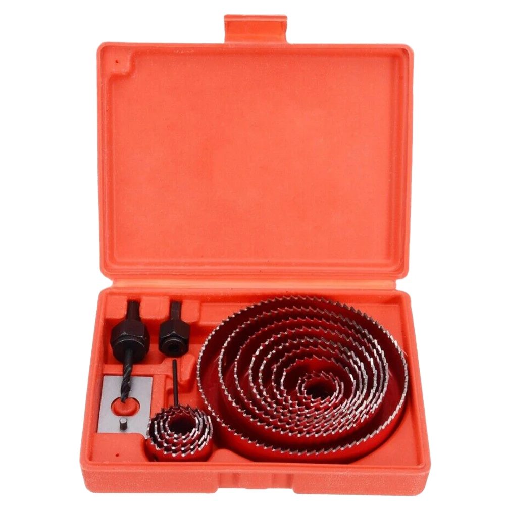

16 Pcs Hole Opener Set Drilling Tool Wood Metal Woodworking Saw Mandrels Core Bit Storage Case Round Hole