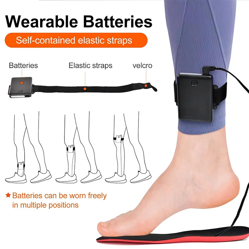 APP Remote Control Rechargeable Usb Heated Insoles Hiking Camping Skiing Hunting Outdoor Women Men Electric Foot Toe Warmer