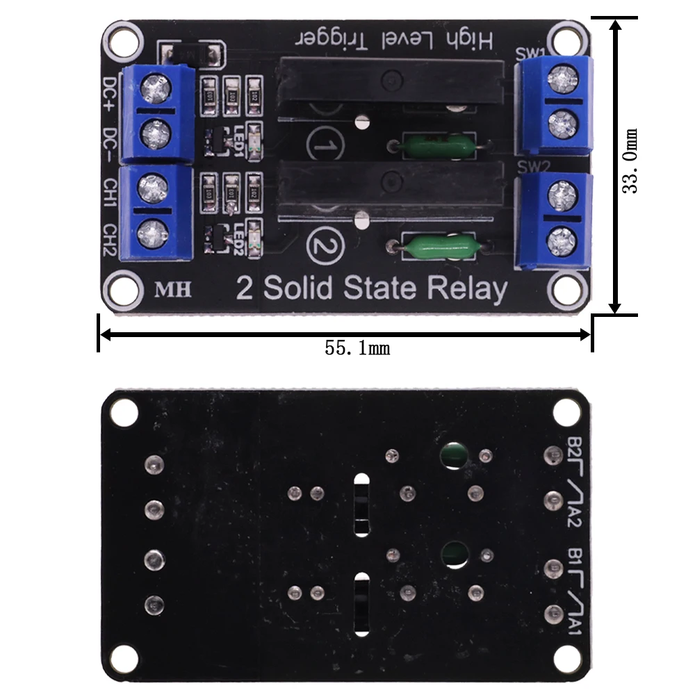 5V 1 Channel 2 4 6 8 Way SSR G3MB-202P Solid State Relay Module 240V 2A Output with Resistive Fuse For Arduino