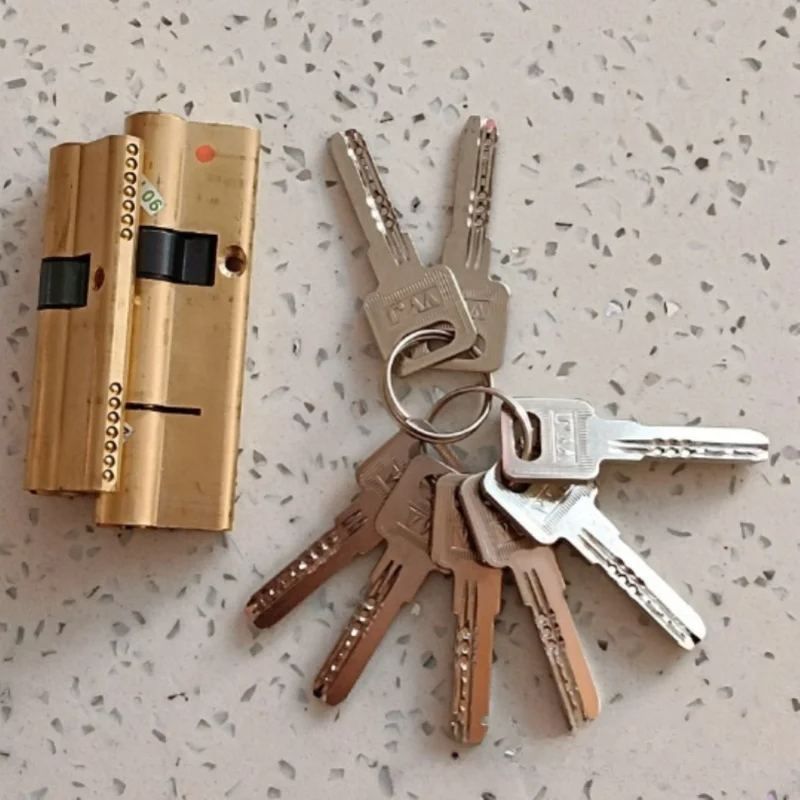 Serratura intased a cilindro per porta 65 70 80 90 115mm Cilindro AB Chiave antifurto Ingresso Serratura per porta in ottone Nucleo allungato Chiavi estese