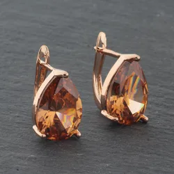 New Trendy Drop Earrings For Women Fashion Jewelry 2022 Simple Design 585 Rose Gold Color Luxury Modern Women's Earrings