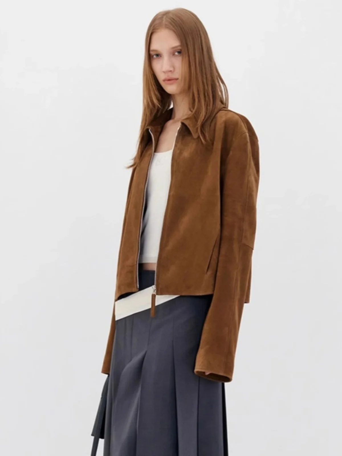 Low Classic Women's Leather Jaet Spring Autumn Gold High Silver Vintage Faded Zipper ort Collarl Coat Outerwear