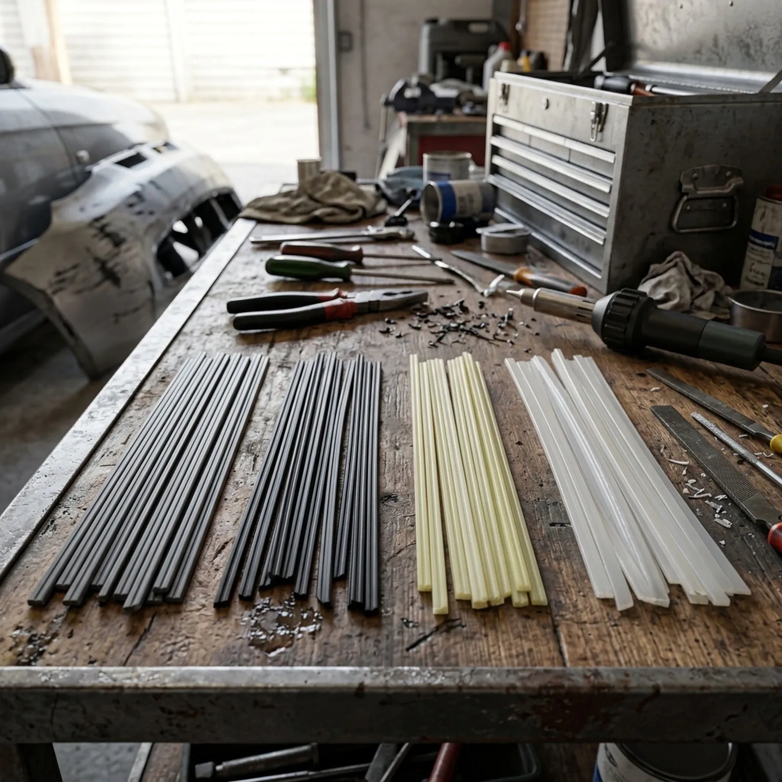 For Plastic Welding Rod Kit ABS PP PVC for pe 40pcs 200mm for Repairing Motorcycle Inner Plates Computer Cases and Water Tanks