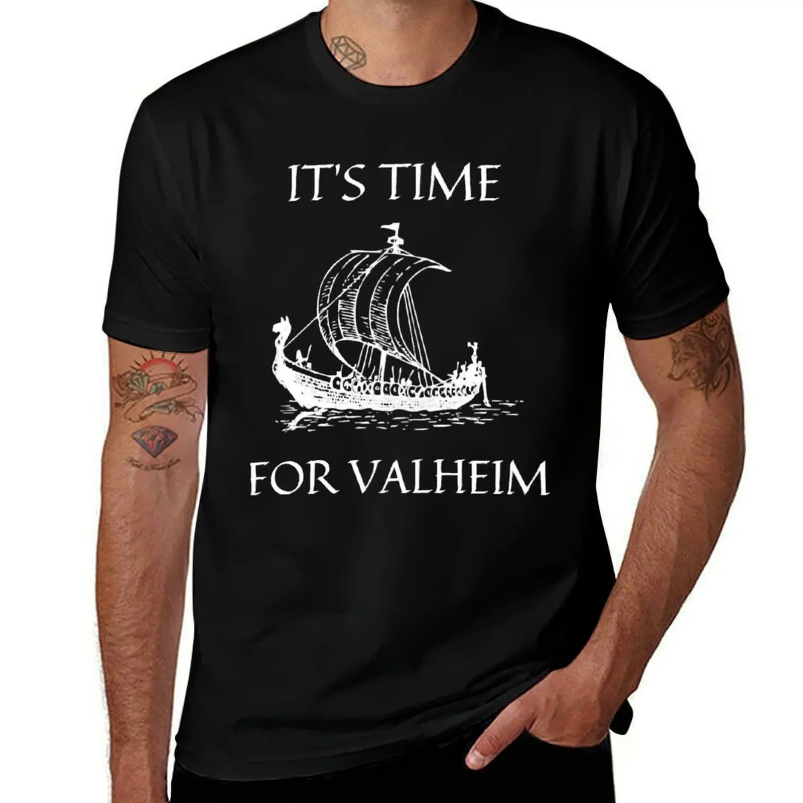 

Time Valheim It's Sailing For Boat T-Shirt Work Wear Short Sleeve T-Shirt