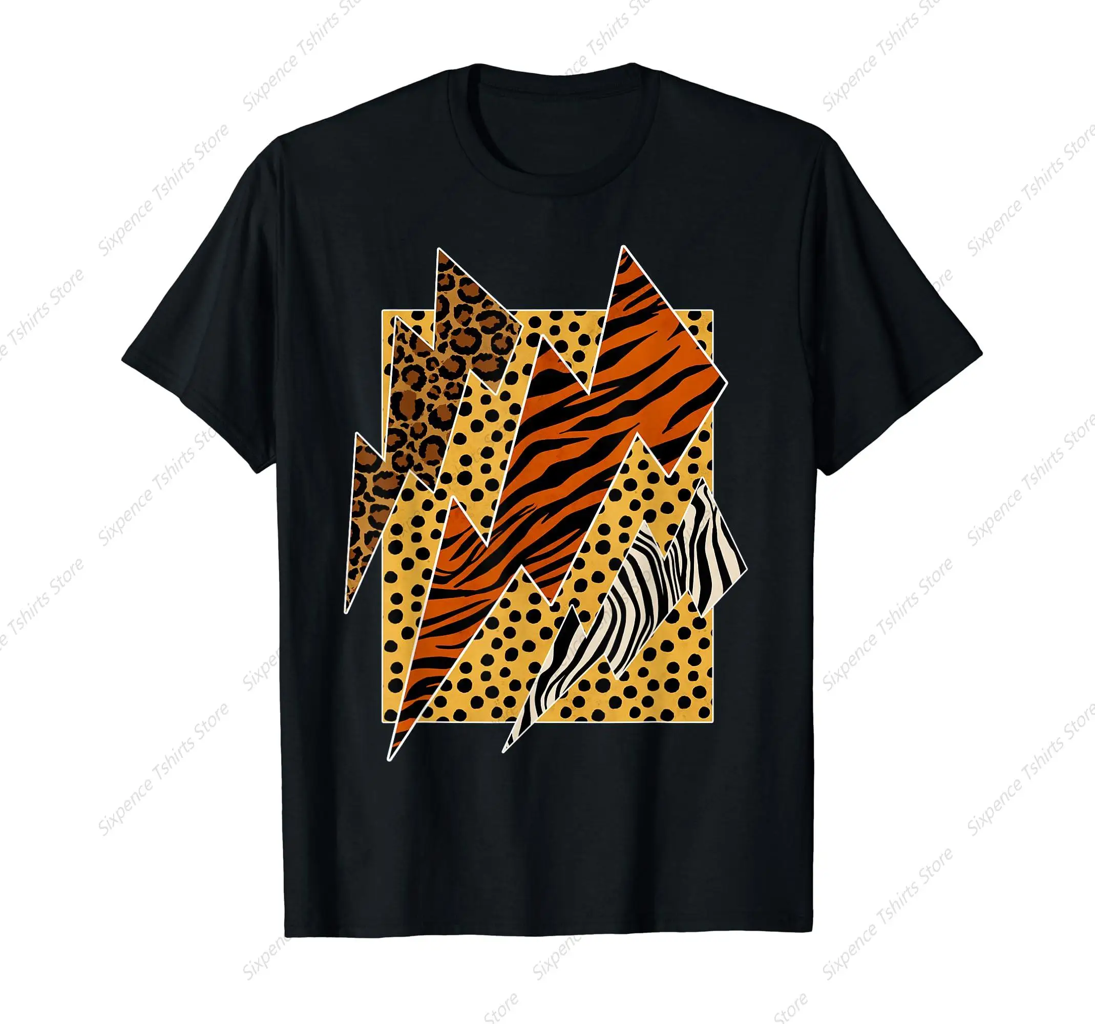 Leopard Tiger Cheetah Zebra Lightning Animal Print Shirt T-Shirt