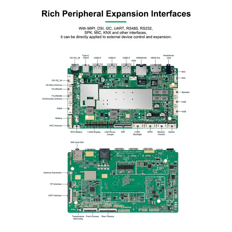 for MTK8786 Octa Core Industrial IoT Mainboard Android 12 Edge Computing Motherboard PoE 4G LTE 4