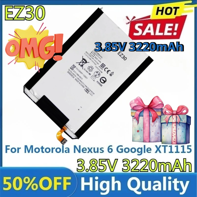

Для Motorola Nexus 6 Google XT1115 XT1110 Xt1103 Nexus6 аккумуляторы для мобильных телефонов новый высококачественный сменный аккумулятор EZ30 4500 мАч