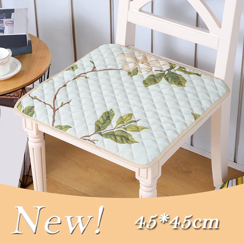 45x45cm Square Chair Cushion Anti-Slip Soft Pad Cotton Flower Printed Seat Protective Mats Portable Office Home Decoration