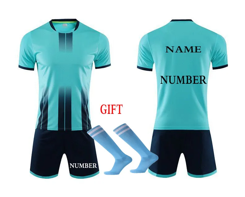 Custom Men Kids Soccer Jerseys Suit Boys Football Uniforms Futebol Shirt Sets Soccer Kit Children Girls Sportswear Clothing