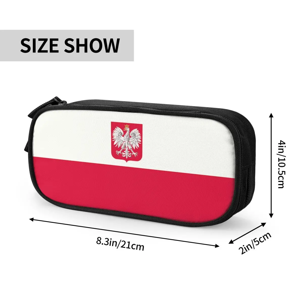 Customized Polish Flag Pencil Case for Girls Boys Big Capacity Pen Box Bag School Supplies