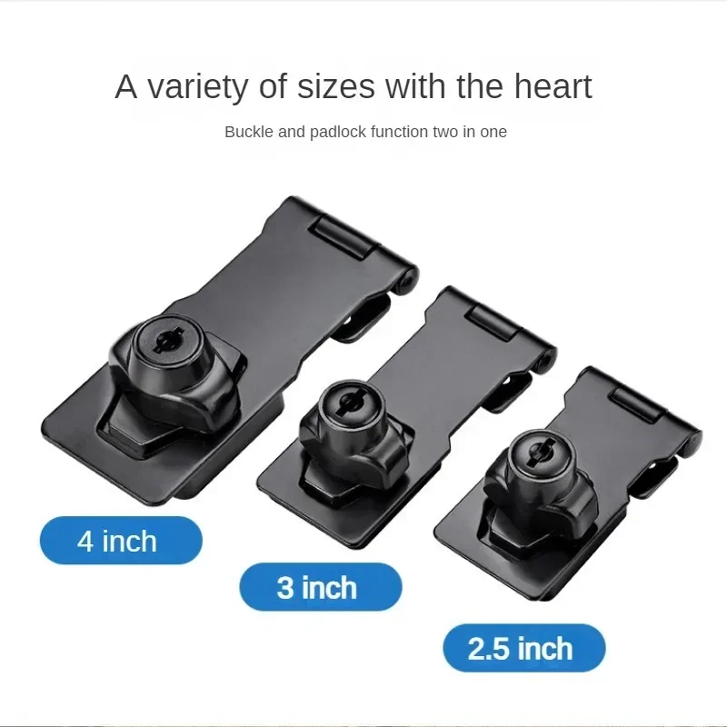 Hasp Heavy Duty Locking Hasp Staple With Keys Padlock Cupboard Shed Garage  Office Cabinet Security Lock Hardware