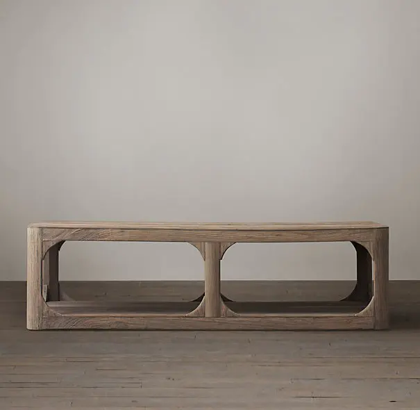 American retro solid wood coffee Nordic elm tea table Coffee Leisure table Simple outdoor balcony corner