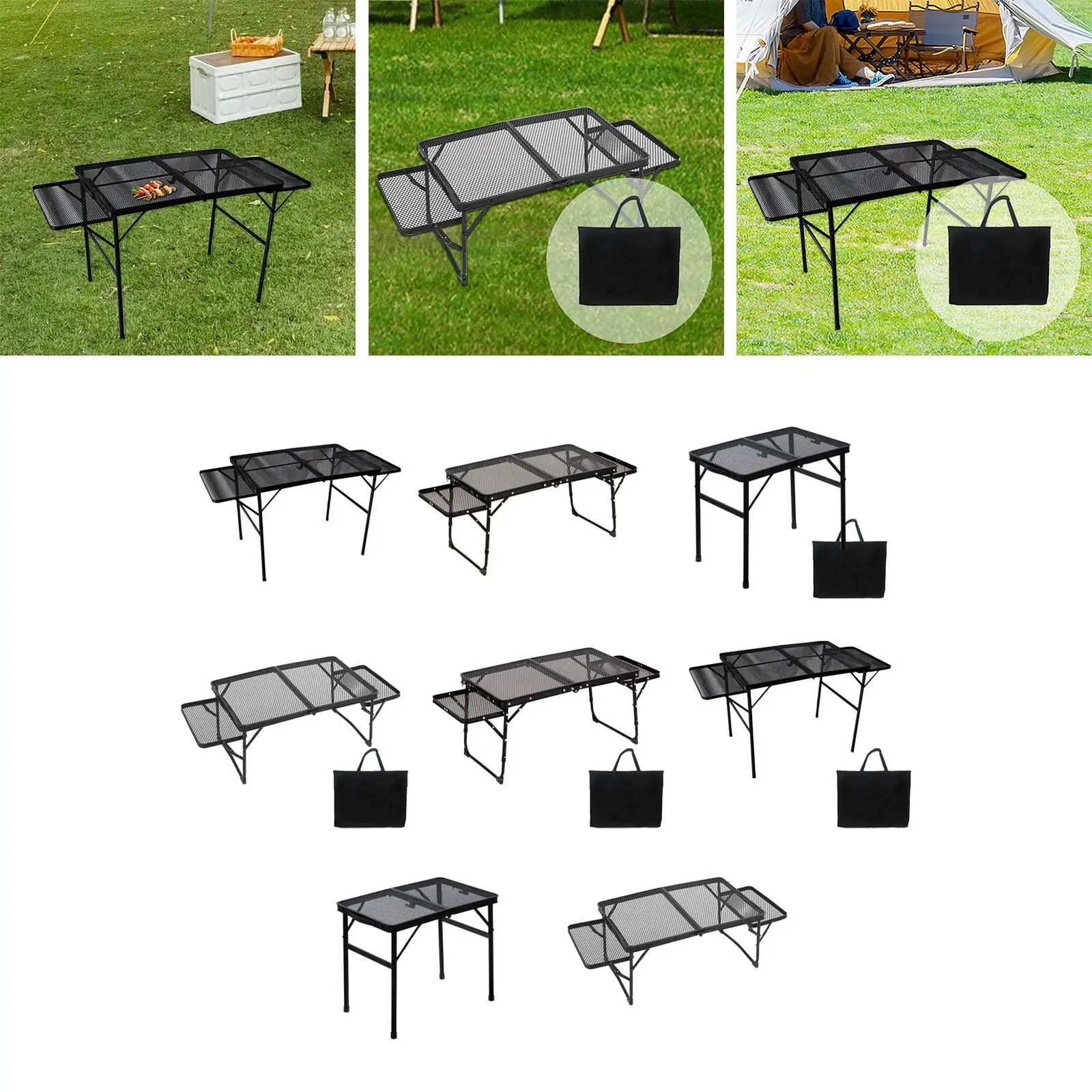 

Folding Camping Table Sturdy Rust Resistance with Carry Handle Stable Outdoor Table for Backyard Fishing Hiking Yard Travel