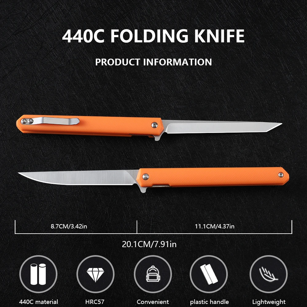 سكين ناين ثورن صغير قابل للطي، سكين نحت، سكين EDC، مقبض ألياف النايلون، سكين القطع #2