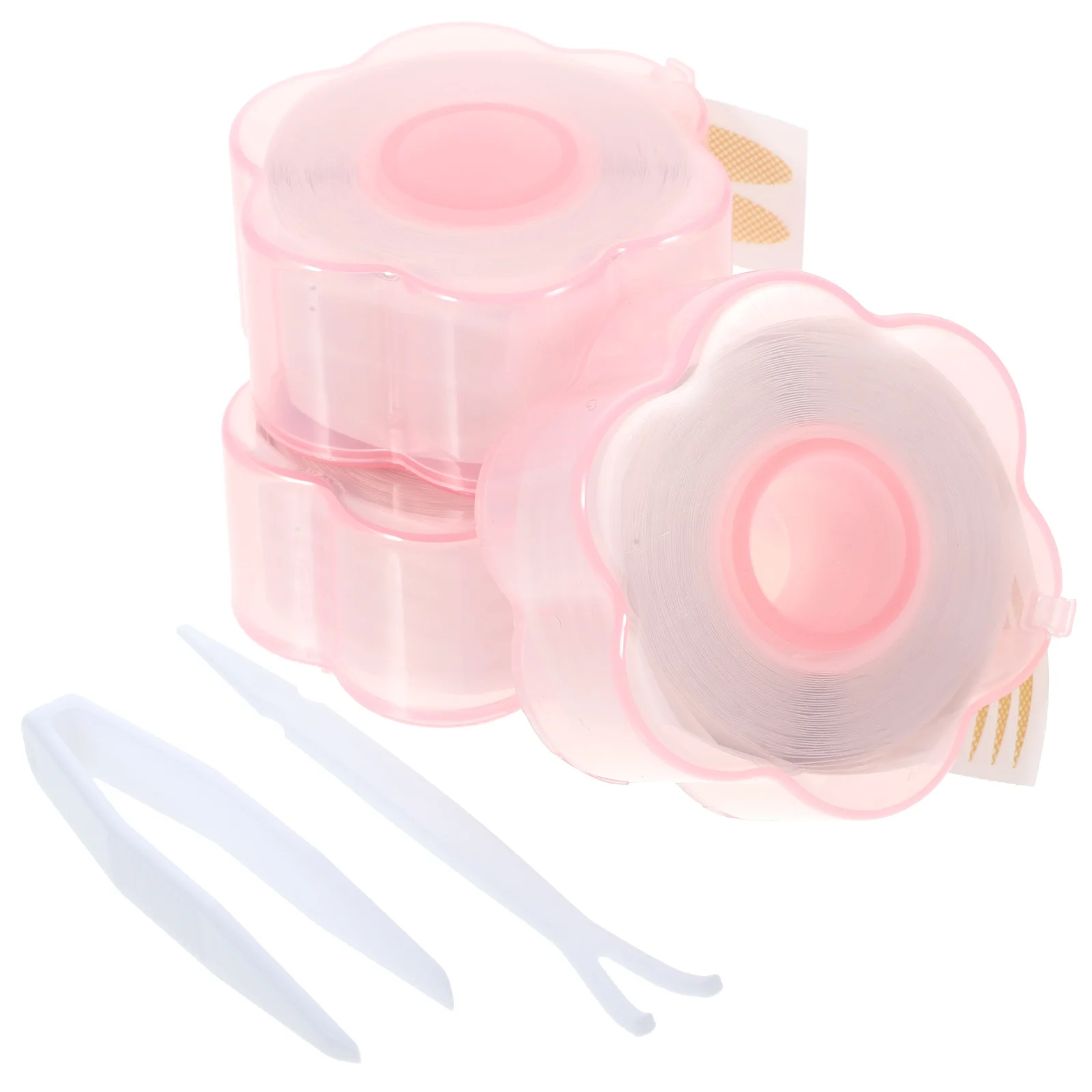 3 Rollen doppeltes Augenlid-Klebeband, selbstklebende Augenliftstreifen für natürliche tiefe Doppeldeckel, einfache Anwendung mit Gabelpinzetten-Werkzeug