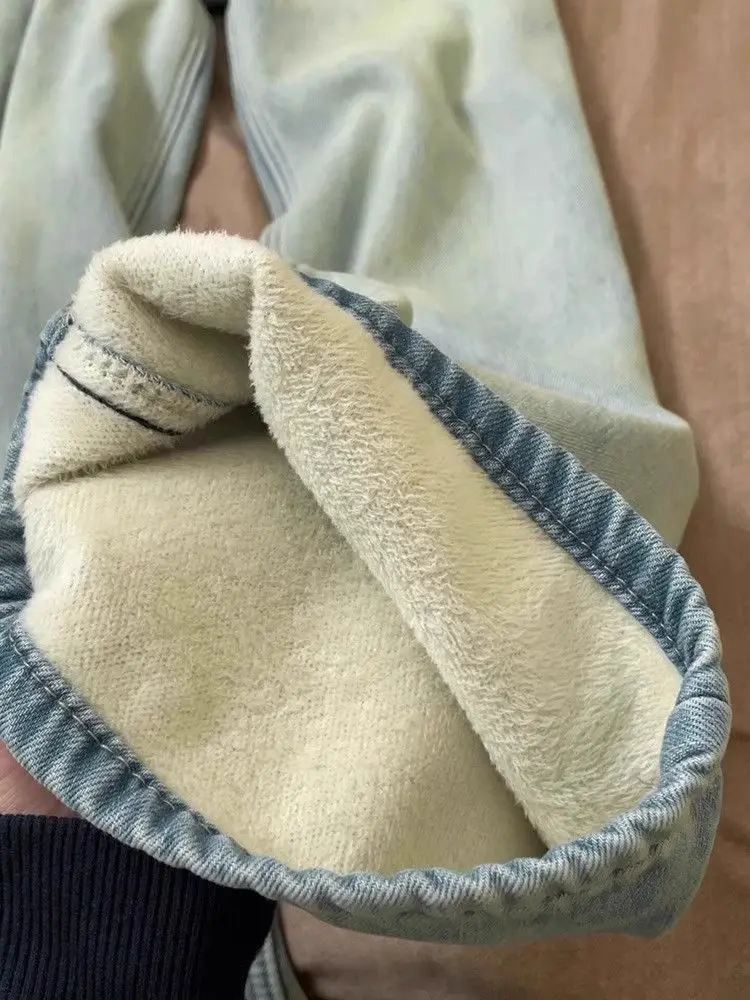 Jeans Women High Waist Fashion Denim Streetwear Korean Style Lady Spring Autumn Vintage Solid All-match Full Length Casual Retro