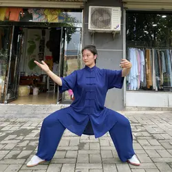 Chinese Tai Chi Uniform Cotton Wushu Kung Fu Clothing Kids Adults Martial Arts Wing Chun Suit Taichi Performance Tang Suit Taiji