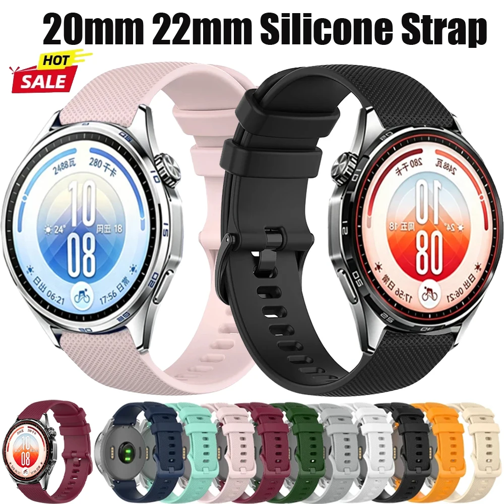 20mm 22mm Silikonarmband für Huawei Watch 5/GT7-6-5-4/GT7-6-5 Pro 46mm Komfortables Armband für Amazfit Active 3/Bip 6-Max/Balance 3