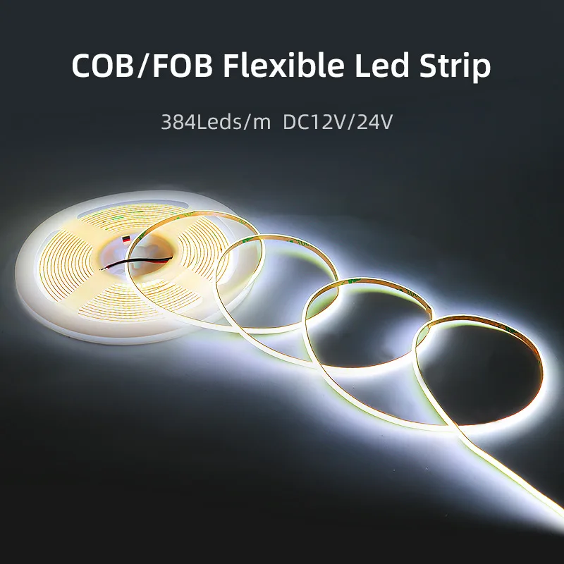 

3mm/5mm Ultra Thin COB LED Strip Lights for Home Decor Car Ceiling Cabinet DIY Flexible High Density DC12V-24V Warm White/White