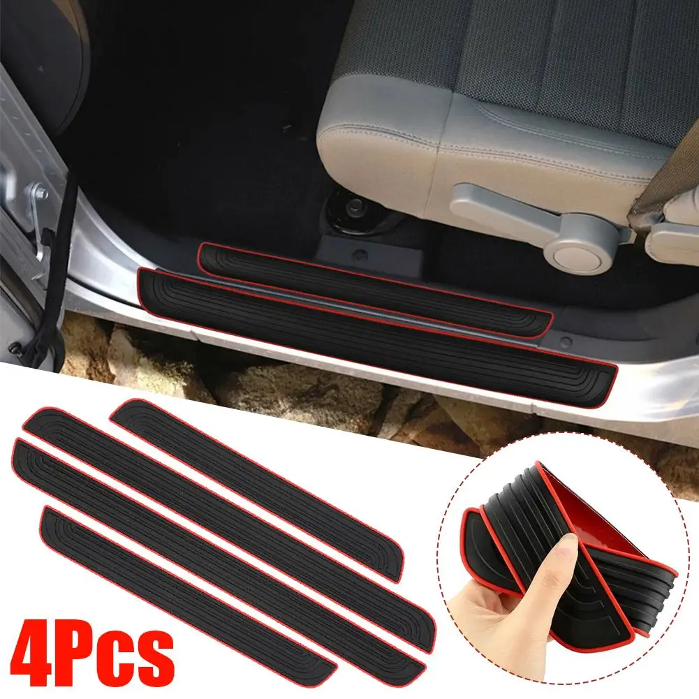 Silicone Car Sill Strips, PVC Soft Rubber Doors, Welcome Anti-scratch Paint, Protective Decorative Stickers Car Pedals, E2G0