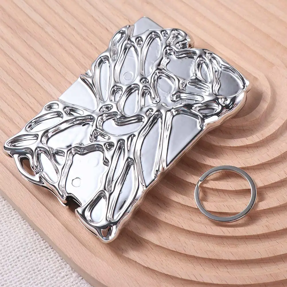Electroplate Photocard Holder Metallic Style Card Sleeve Photo Card Frame Silver Cool Girl Idol Photo Display Stand Small Card