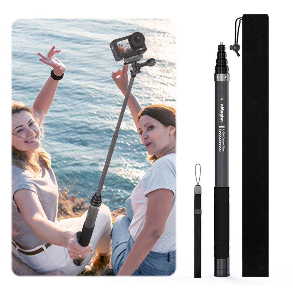 

Невидимая палка для селфи из углеродного волокна, регулируемая для Insta360 X5/X4/X3 для DJI OSMO для GoPro Hero